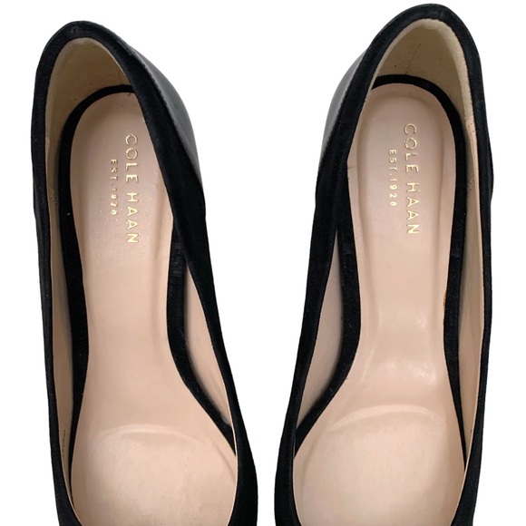 Cole Haan size 7 suede leather pointed stiletto heels NWOT mixed texture - Picture 6 of 7